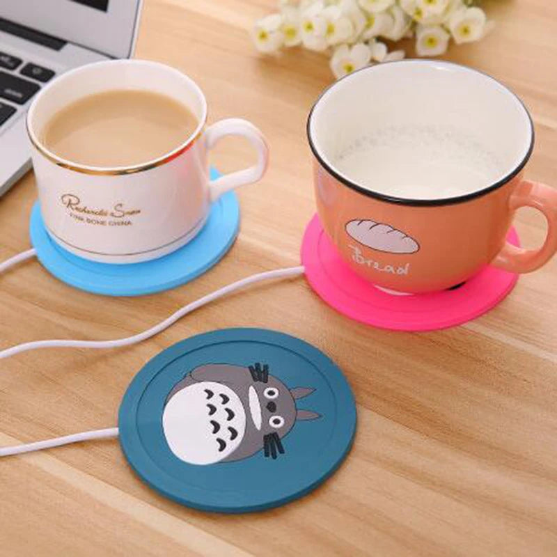 USB Warmer Gadget Cartoon Silicone thin Cup-Pad Coffee Tea Drink usb Heater Tray Mug Pad nice Gift 