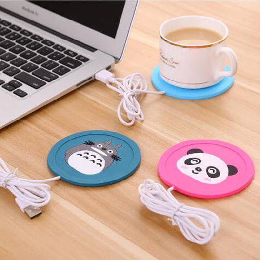 USB Warmer Gadget Cartoon Silicone thin Cup-Pad Coffee Tea Drink usb Heater Tray Mug Pad nice Gift 