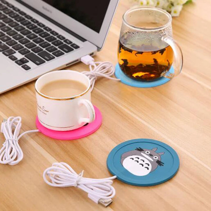 USB Warmer Gadget Cartoon Silicone thin Cup-Pad Coffee Tea Drink usb Heater Tray Mug Pad nice Gift 