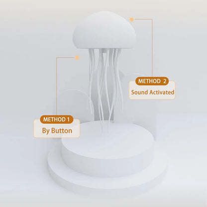 Modern Jellyfish Table Lamp USB Rechargeable Adjustable Color Changing LED Night Light with Polished Plastic Base 