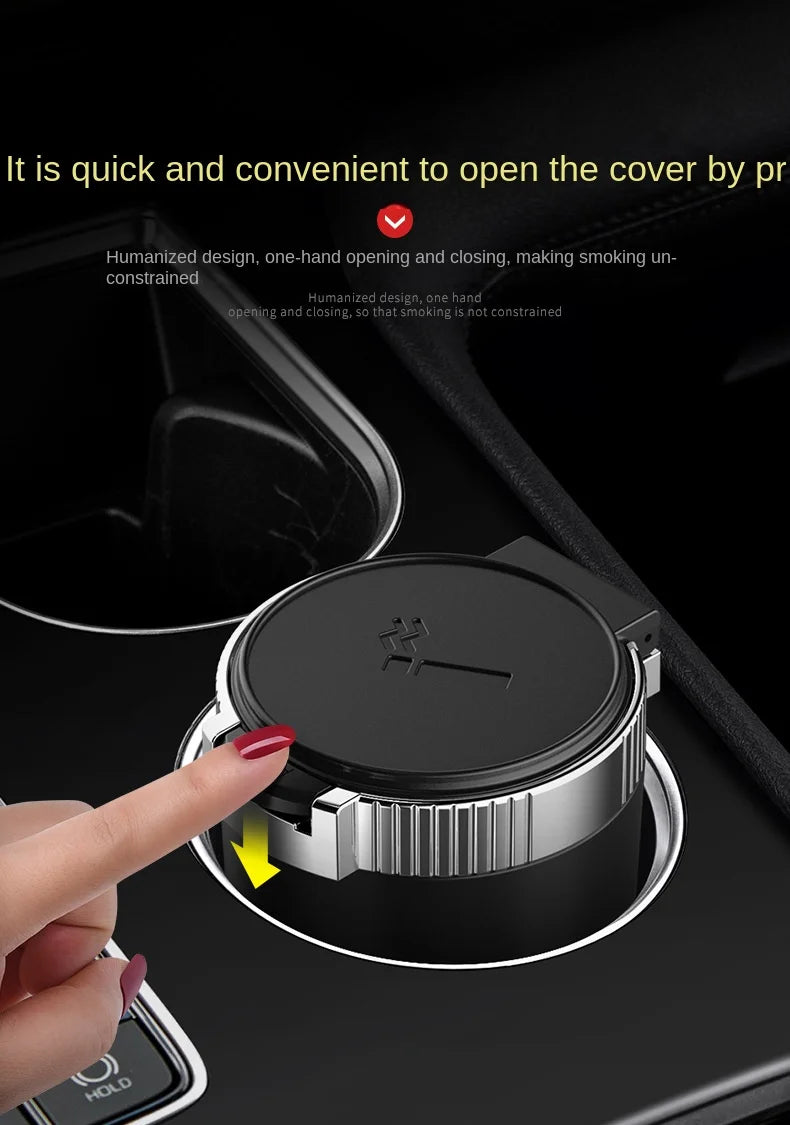 1PCS Portable LED Smoke Car Ashtray Cigarette Ash Holds Cup Automatic Light Indicator Ashtray Car Cup Holder 