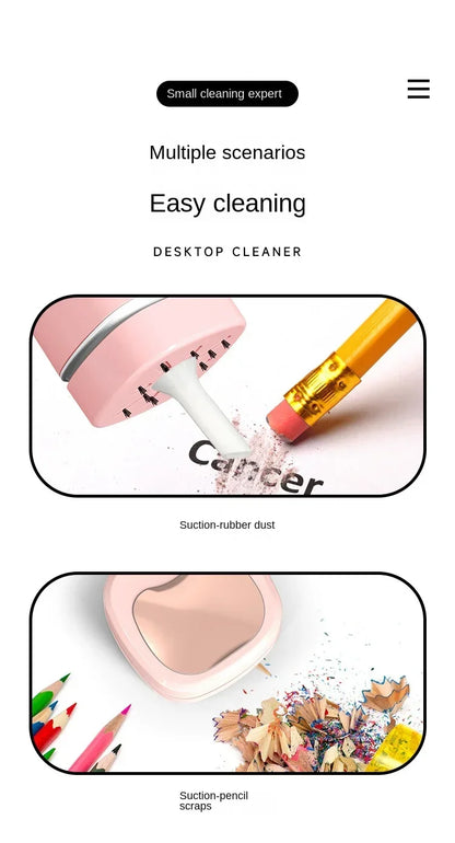 Desktop Vacuum Cleaner Wireless Handheld Mini Cleaner Keyboard Eraser Ash Electric Vacuum Cleaner Cross Border 