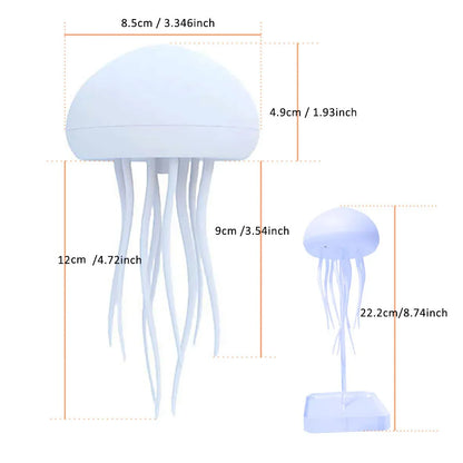 Modern Denizanası Masa Lambası USB Şarj Edilebilir Ayarlanabilir Renk Değiştiren LED Gece Lambası Cilalı Plastik Tabanlı