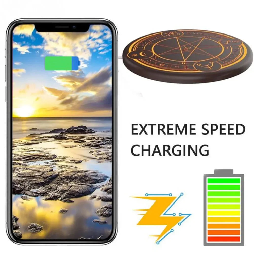 10W Wireless Super Fast Charger Circle Magic Optical Array Wireless Charging For QI Standard Full Range Wireless Charging Phone 